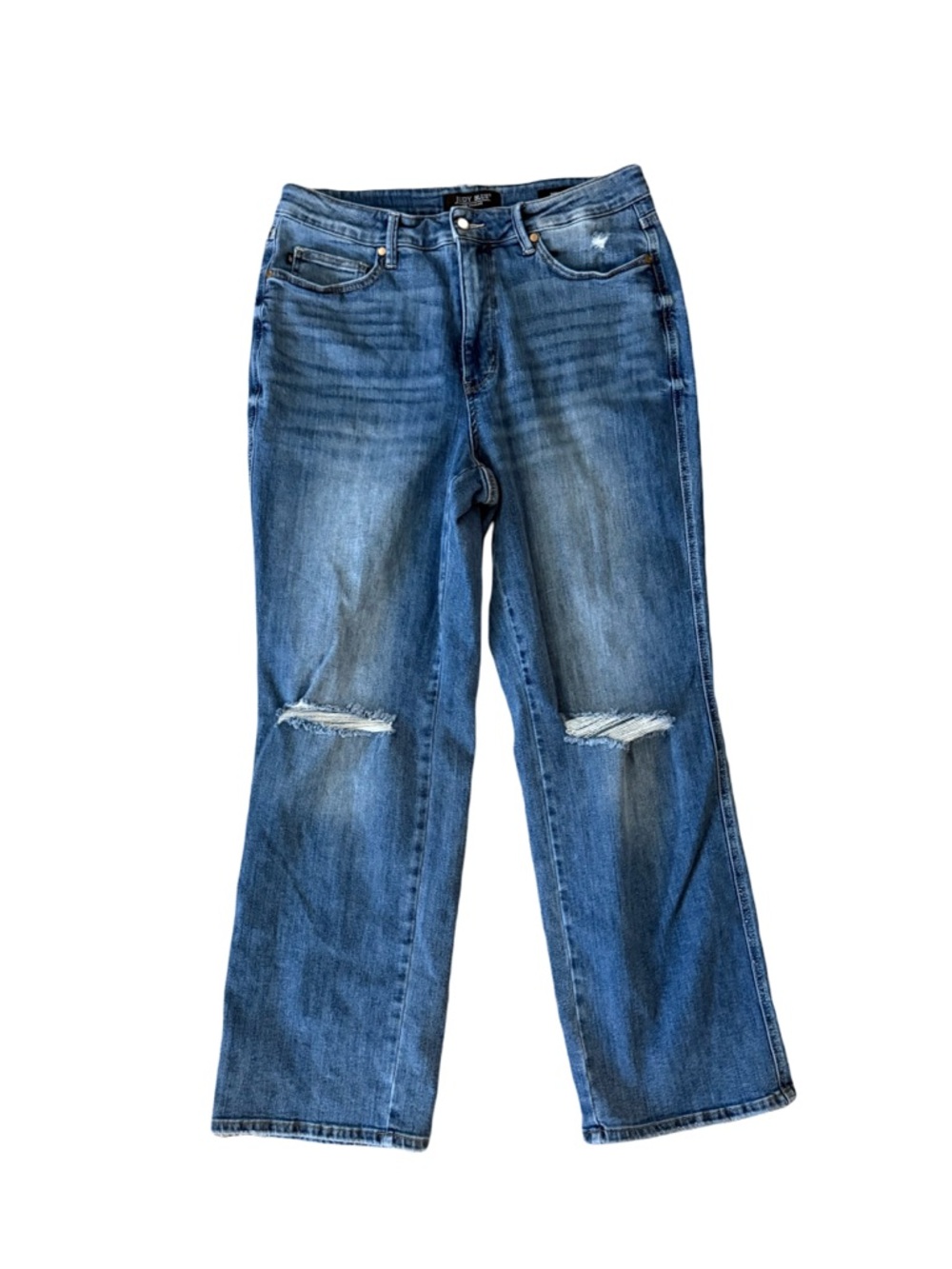 Judy Blue High-Rise Straight-Leg Distressed Jeans